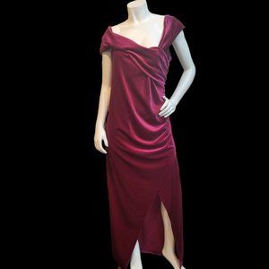 Marroon Velour curvy girl Gown